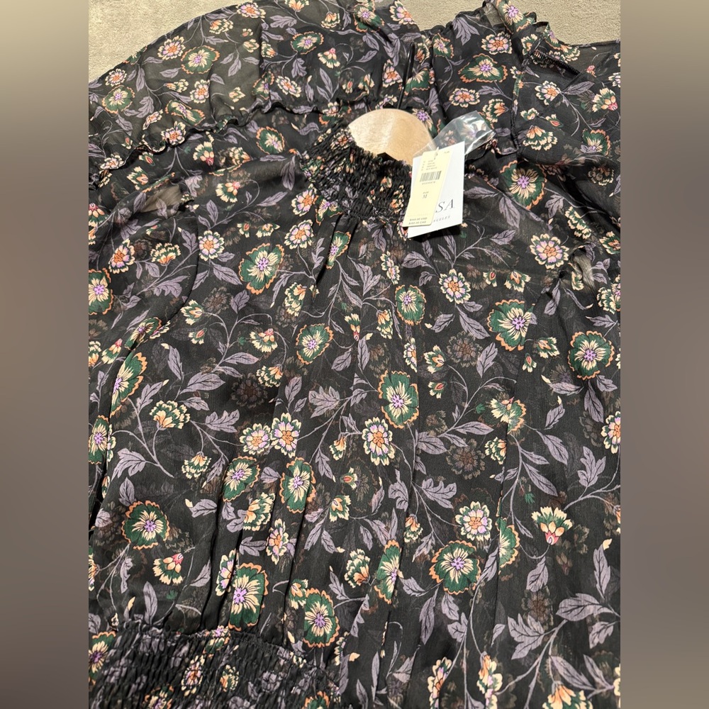 ✨ Anthropologie Tiered Floral Maxi Dress Sz M - Picture 8 of 9